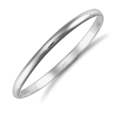 Sterling Silver D-Shape Slave Bangle – 5mm
