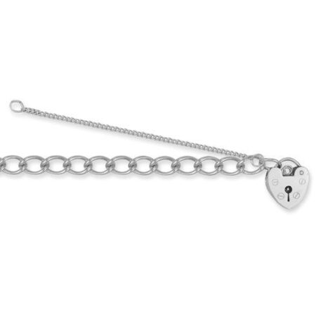 925 Silver Curb Charm Bracelet With Padlock Fitting
