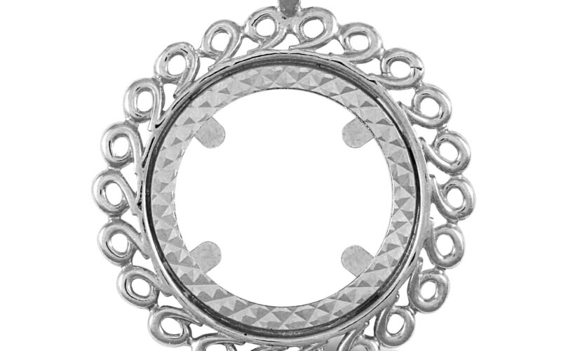 925 silver sovereign pendant mount with swirl design