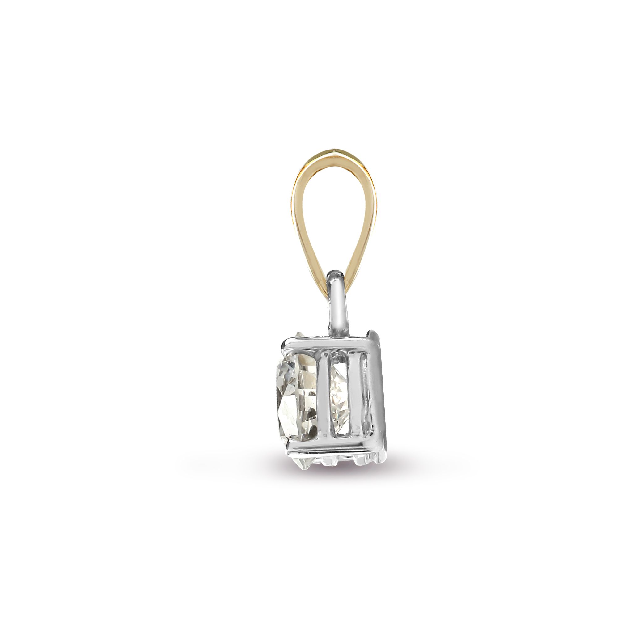 18ct Yellow Gold 4-Claw Natural Diamond Solitaire Pendant - Image 6