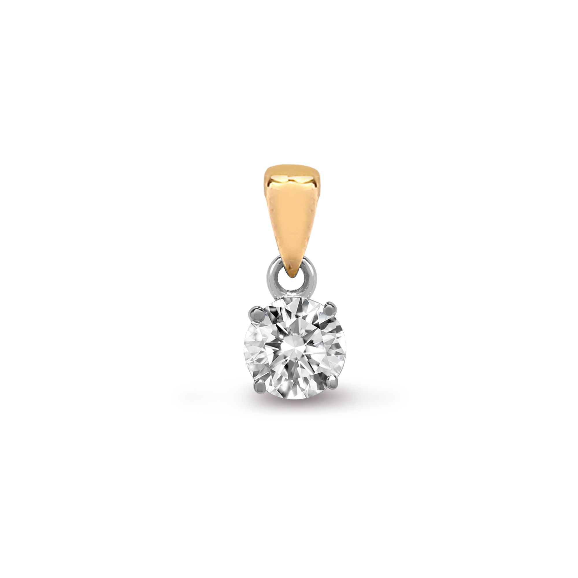 18ct Yellow Gold 4-Claw Natural Diamond Solitaire Pendant - Image 7