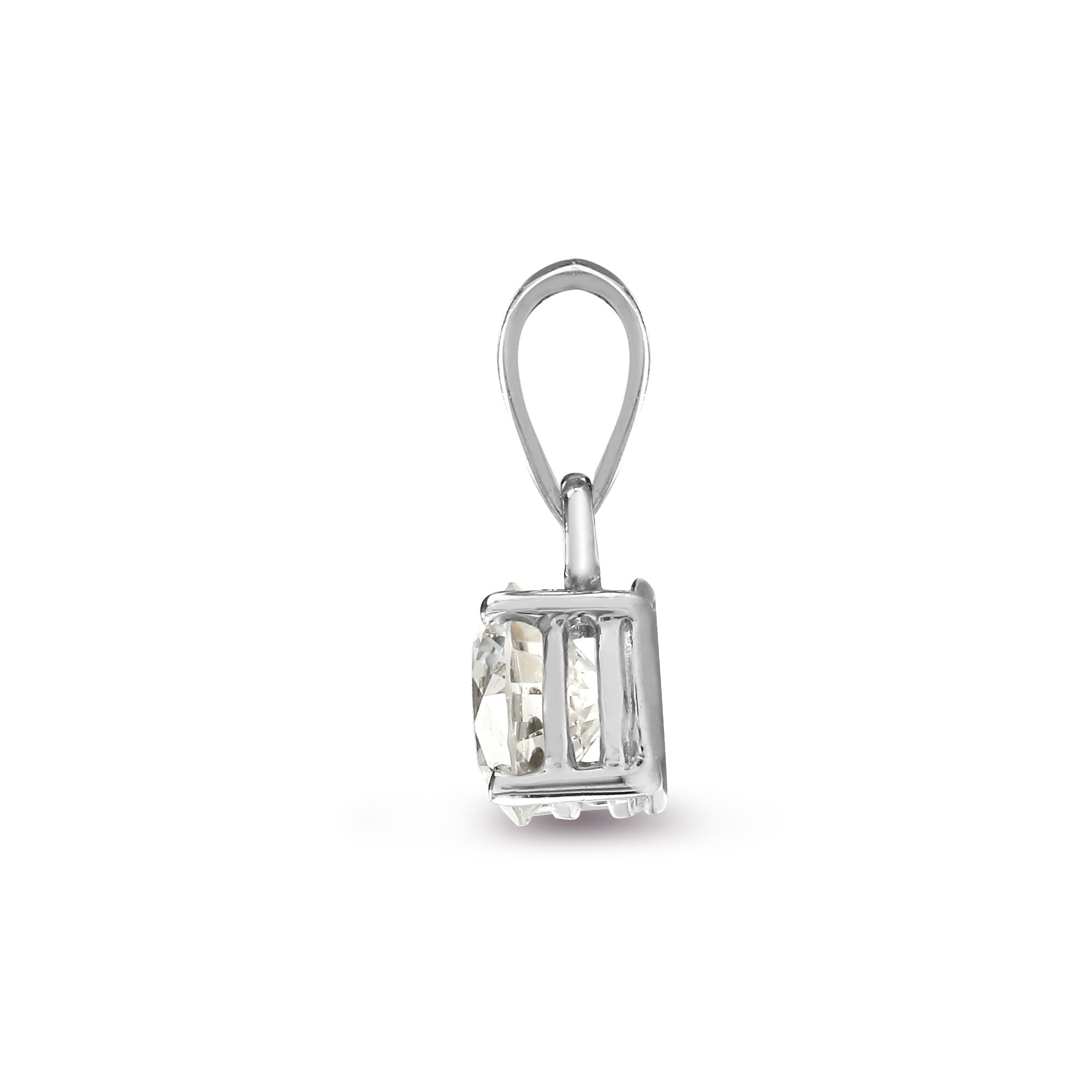 18ct White Gold 4-Claw Natural Diamond Solitaire Pendant - Image 10