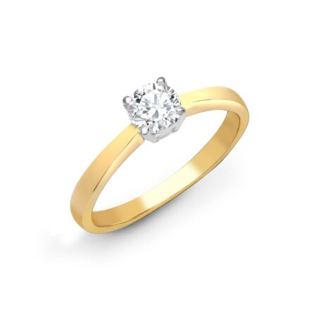 18ct Gold 4-Claw Natural Diamond Solitaire Engagement Ring