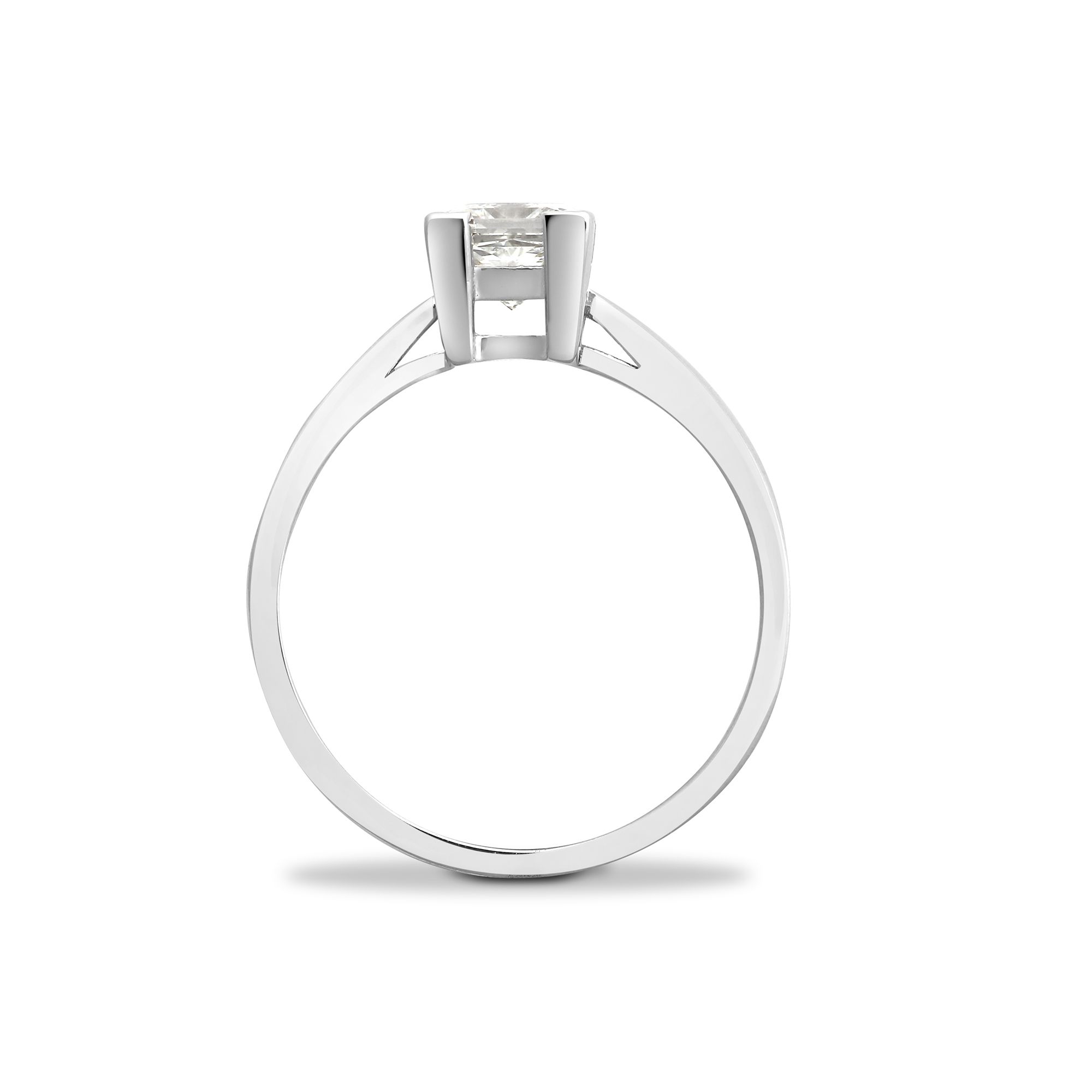 18ct White Gold 50pts Princess Cut Natural Diamond Solitaire Ring - Image 2