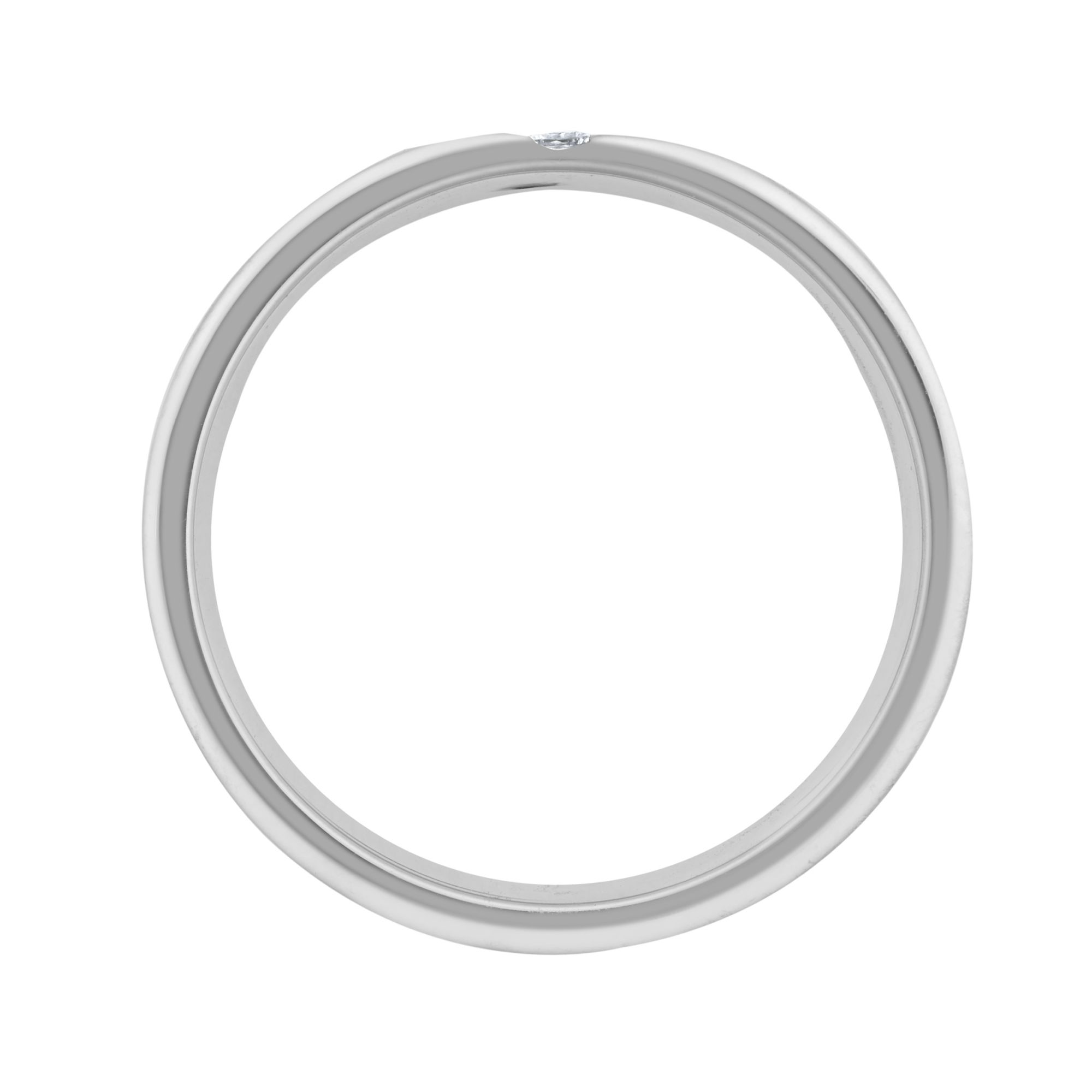 18ct White Gold Natural Diamond Rubover-Set Wedding Ring - Image 2