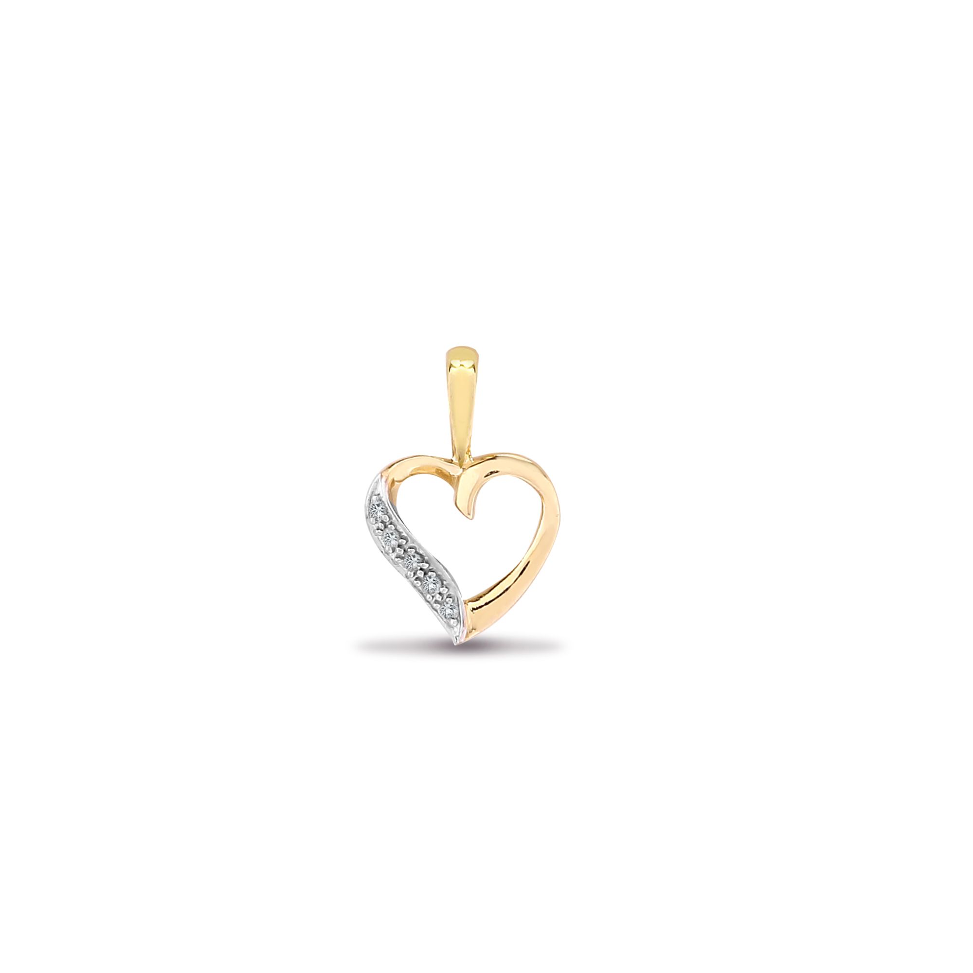 9ct yellow gold natural diamond pendant
