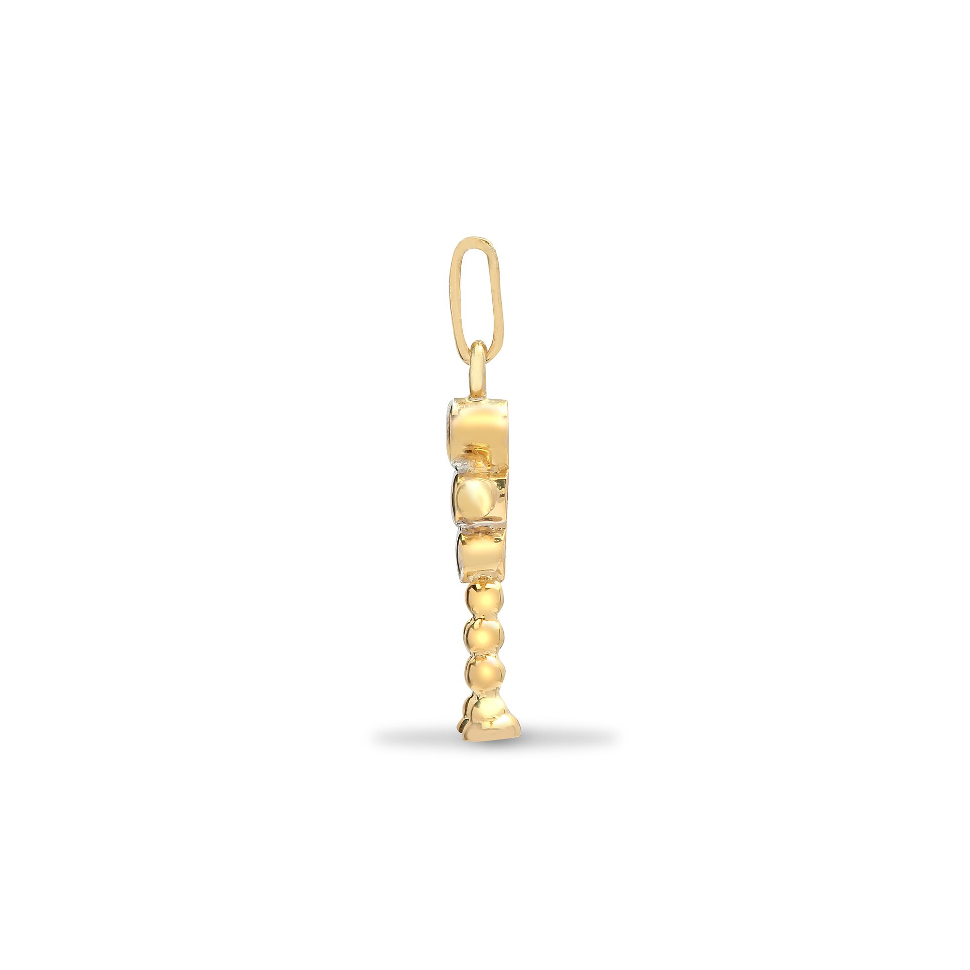 9ct Yellow Gold Natural Diamond Corn Dolly Figure Pendant - Image 2