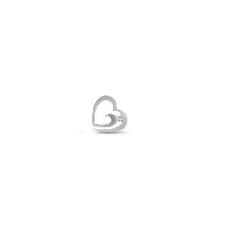 9ct white gold 0.04ct natural diamond heart pendant