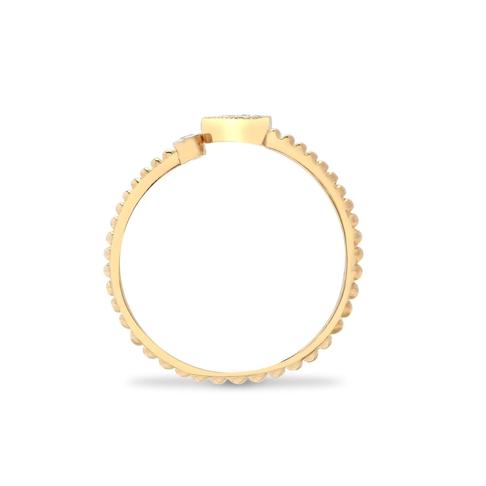 9ct Yellow 0.07ct Natural Diamond Heart Ring - Image 2