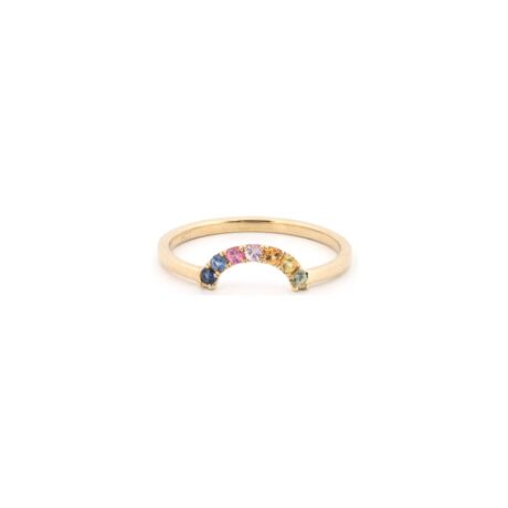 9ct Yellow 0.15ct Rainbow Saph Ring