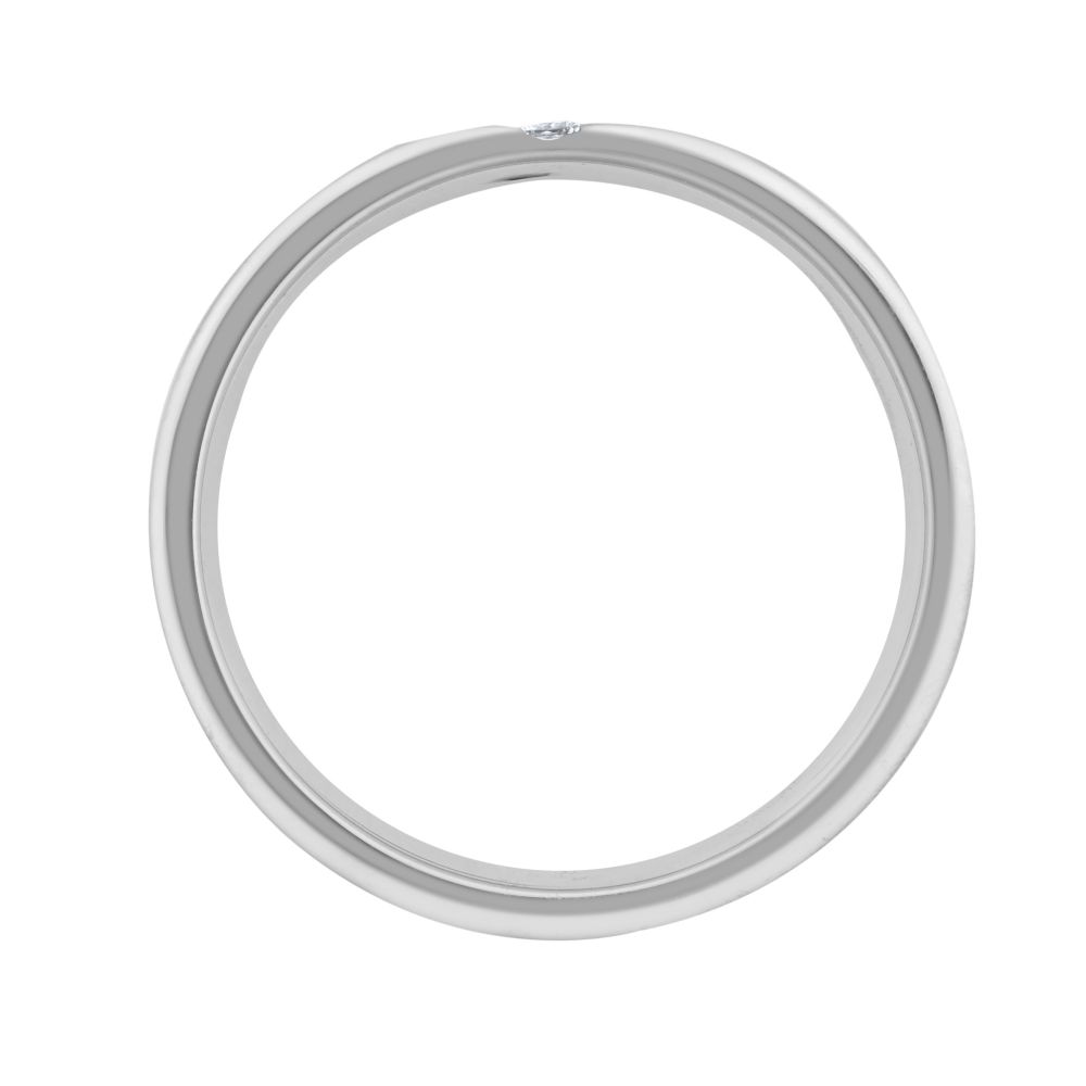9ct White Gold Natural Diamond Rubover-Set Wedding Ring - Image 2