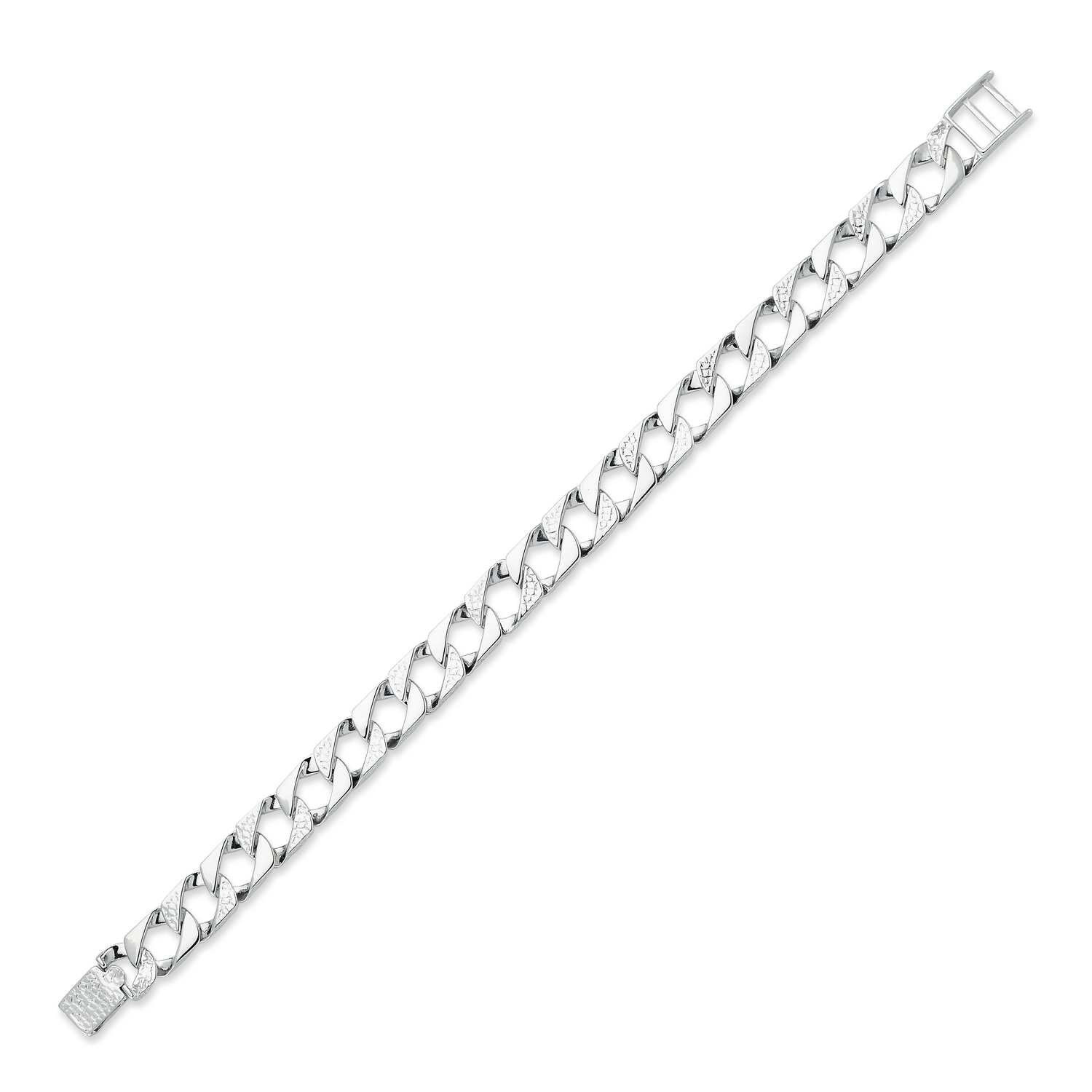 Sterling Silver Lizard Curb Bracelet – 10mm