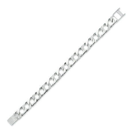 Sterling Silver Lizard Curb Bracelet – 11mm