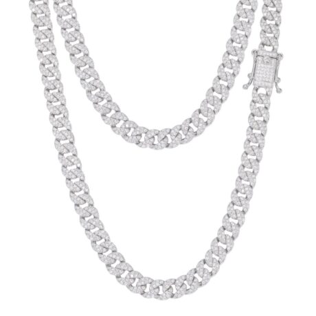 Sterling Silver CZ Cuban Chain 6.0mm