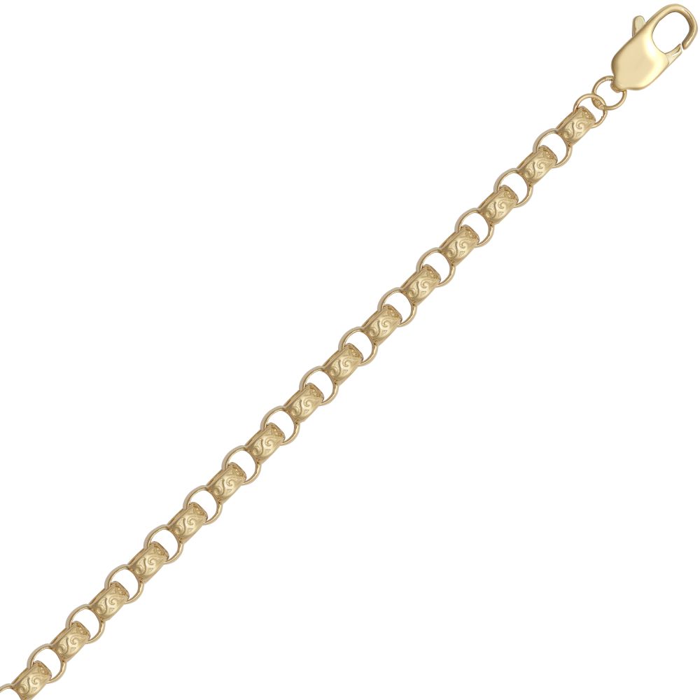 Sterling Silver Engraved Belcher Chain 24 Inch - Image 2