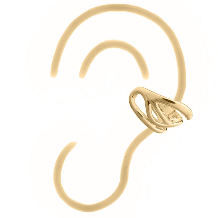 Sterling Silver Pinched Curves Helix Ear Cuff - Image 4