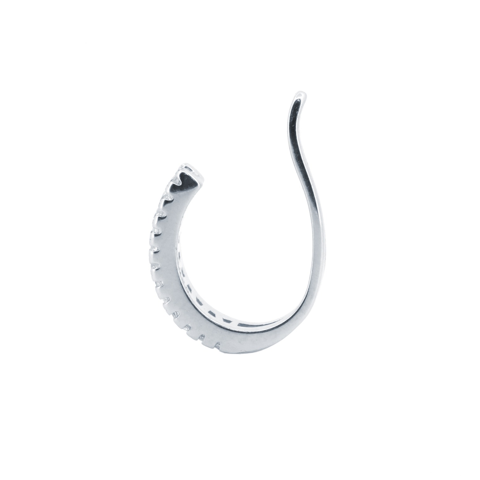 Sterling Silver Trapezoid CZ Helix Cuff Earrings - Image 3