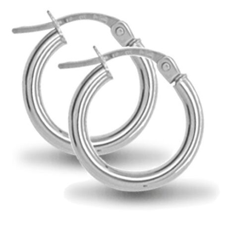 Sterling Silver 2mm polished creole Hoop Earrings