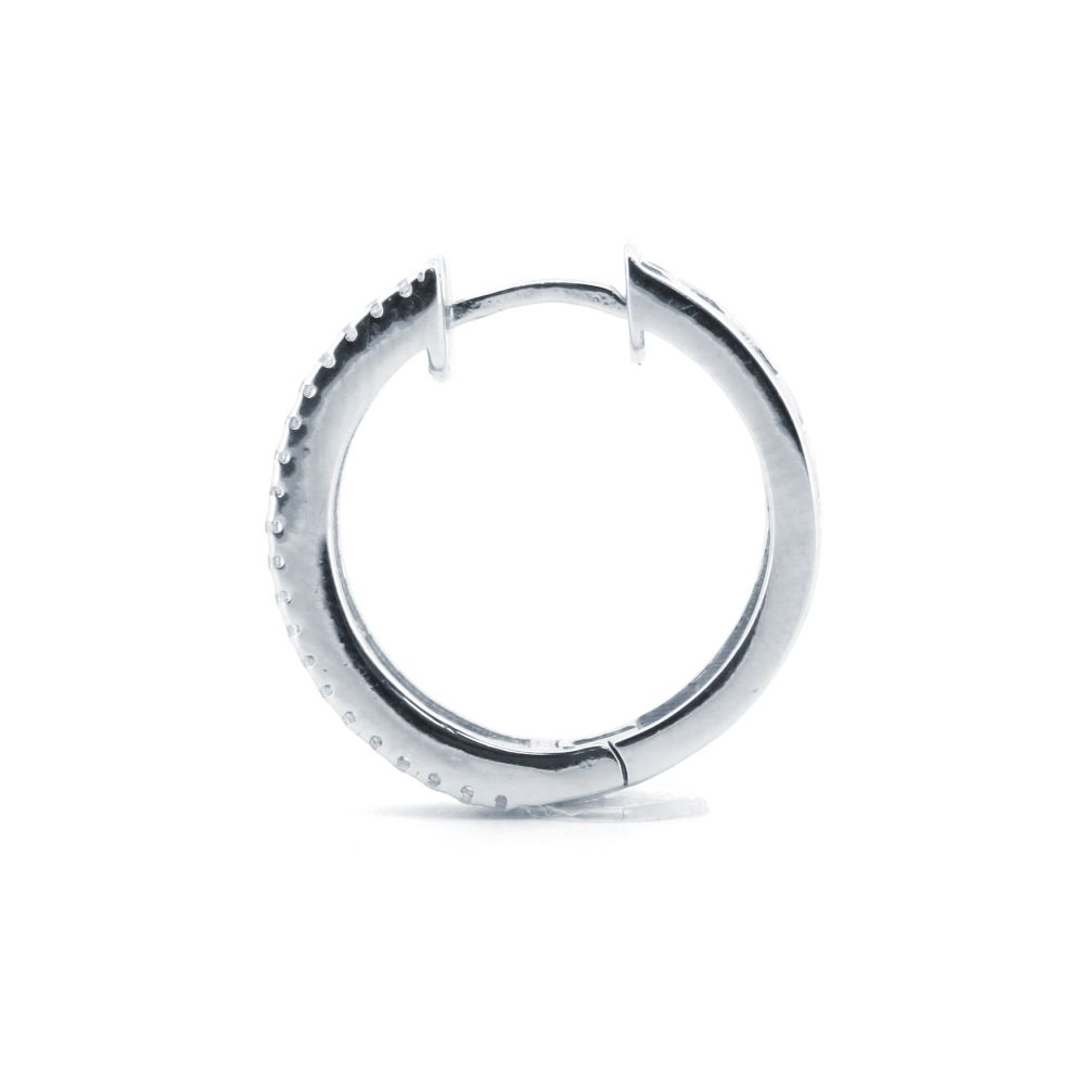 Sterling Silver Rainbow Princess CZ Inside-Out Hoop Earrings - Image 3