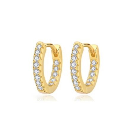 14ct gold-plated sterling silver cubic zirconia inside-out huggie earrings