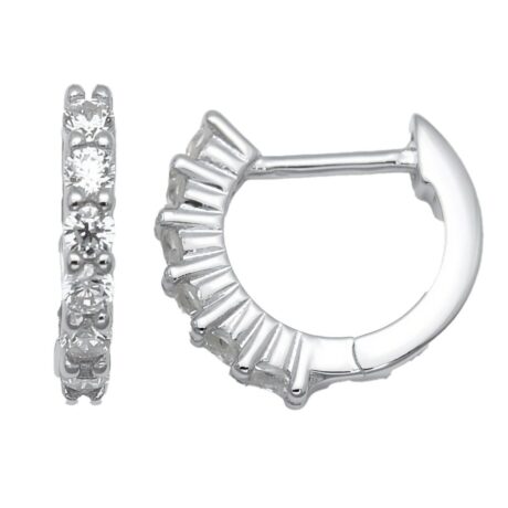 baguette cubic zirconia hoop earrings