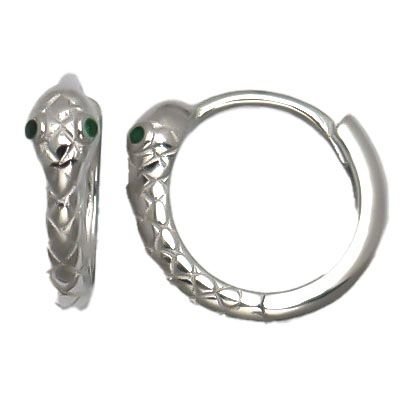 snake cubic zirconia hoop earrings