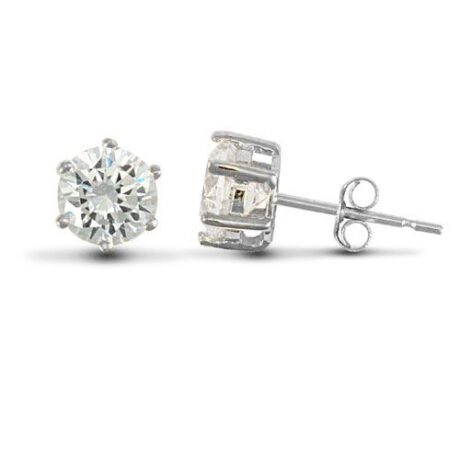 Sterling Silver 3mm Cubic Zirconia Stud Earrings