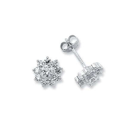 cubic zirconia 10x1 cluster stud earrings