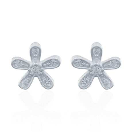 sterling silver cubic zirconia starfish daisy stud earrings