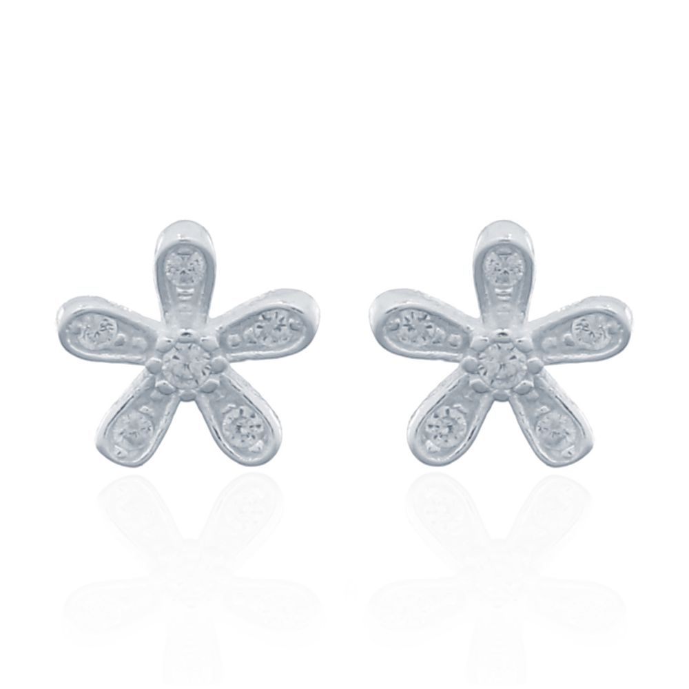 sterling silver cubic zirconia starfish daisy stud earrings