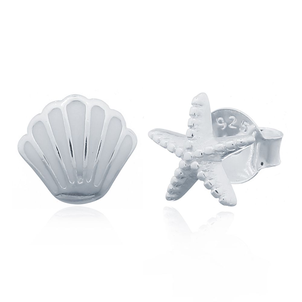 shell stud earrings alternate view