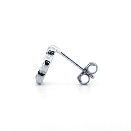 cubic zirconia clover stud earrings side view