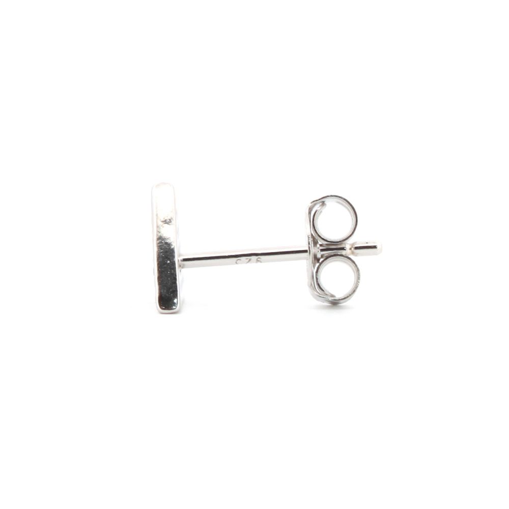 Sterling Silver CZ Snooker Ball Triangle Stud Earrings - Image 2
