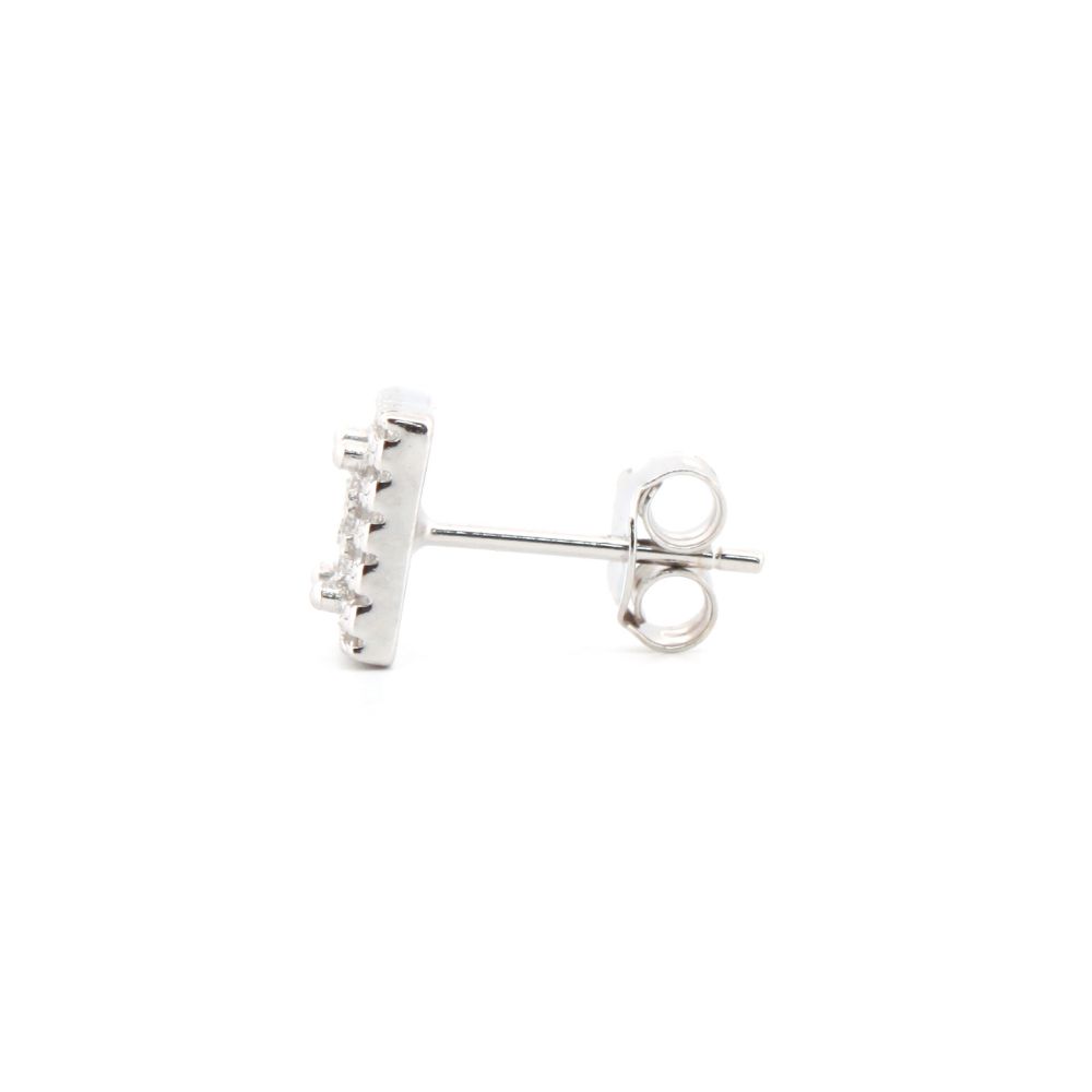 cz double-square stud earrings alternate view 1