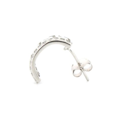 cz greek key semi-hoop stud earrings alternate view 1