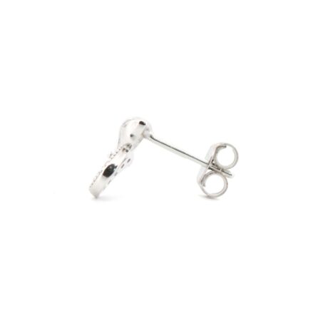 cubic zirconia cat stud earrings side view