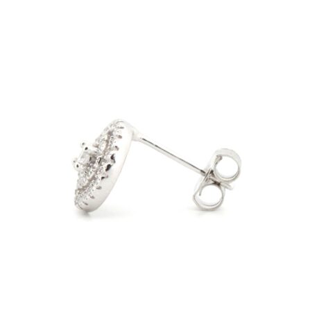 cz double-halo dartboard stud earrings alternate view 1