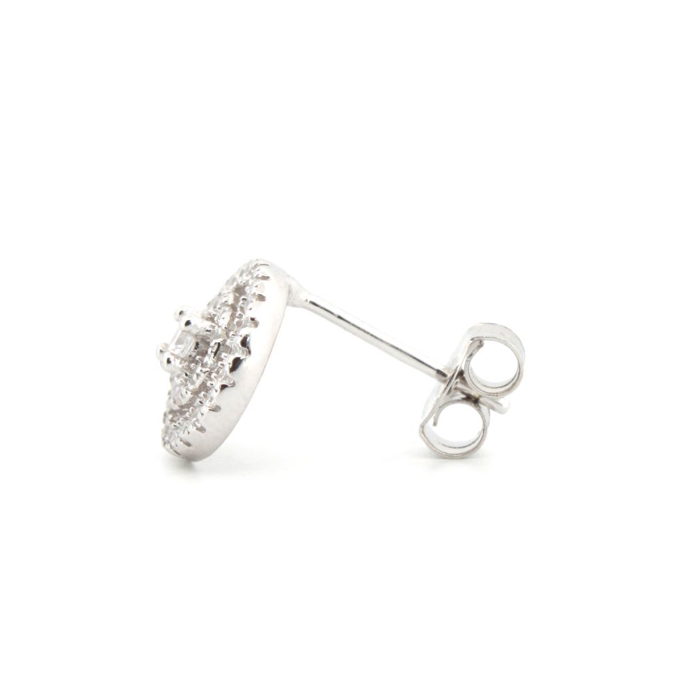 cz double-halo dartboard stud earrings alternate view 1
