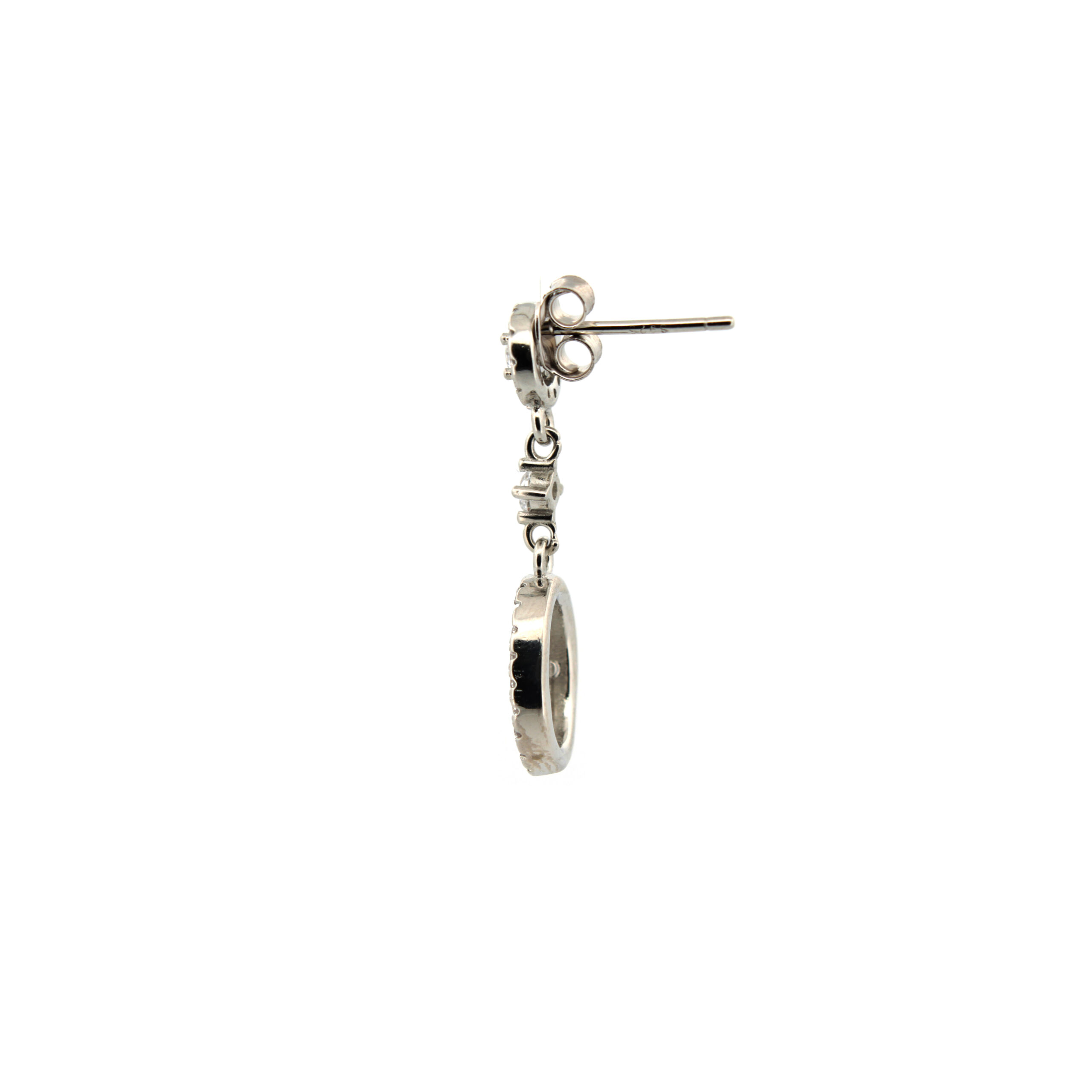rhodium-plated cubic zirconia drop earrings – 26.7mm alternate view 1
