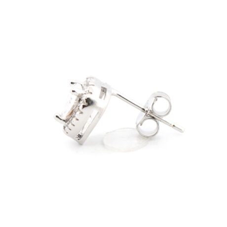 heart cubic zirconia halo stud earrings alternate view 1