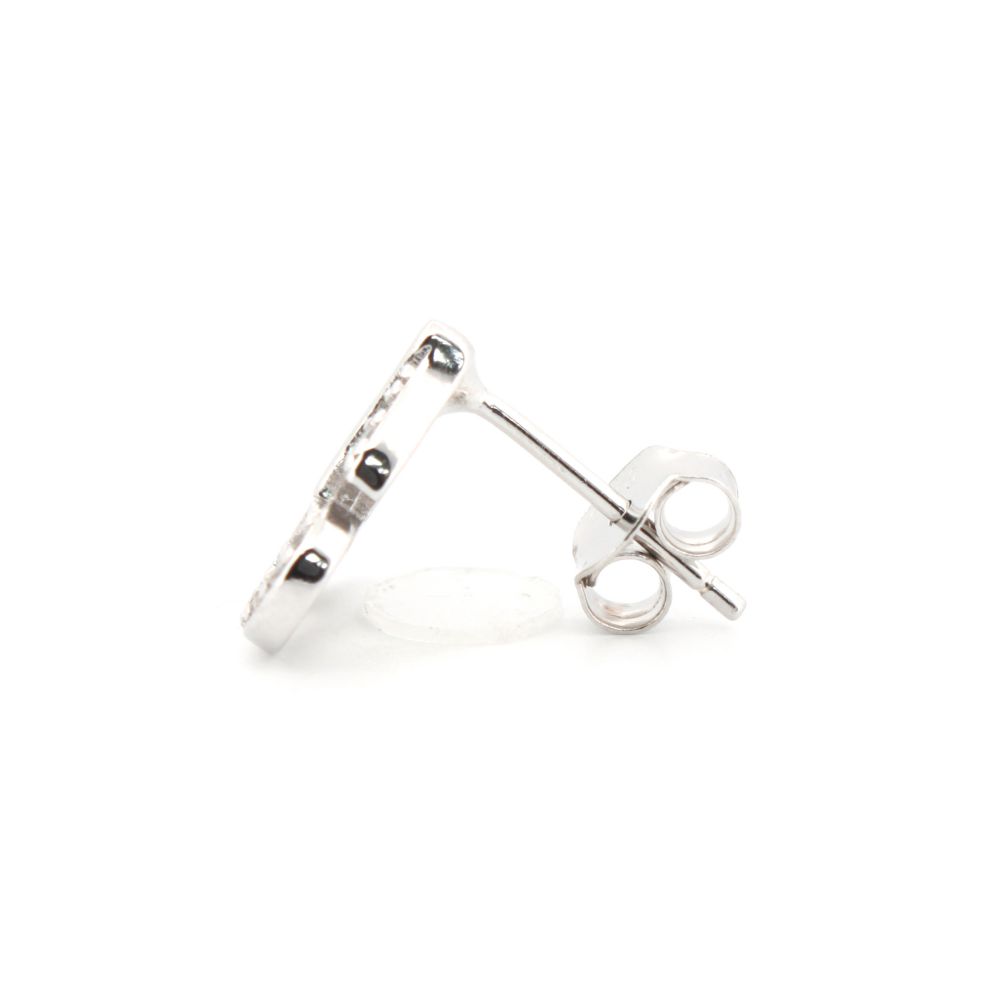 cz heart cherry drop stud earrings alternate view 1