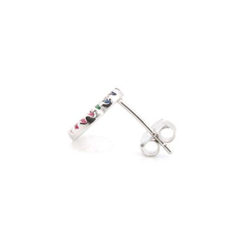 rainbow cubic zirconia interlocking halo stud earrings alternate view 1