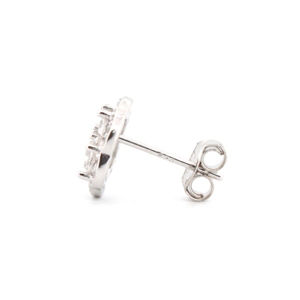 cz scallop-edge daisy stud earrings alternate view 1