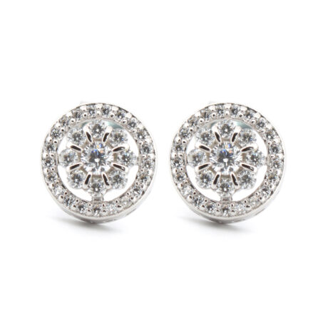 cz daisy cluster stud earrings