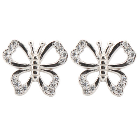 cz majestic butterfly stud earrings