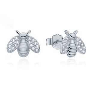 Sterling Silver CZ Bumble Bee Stud Earrings - Image 3