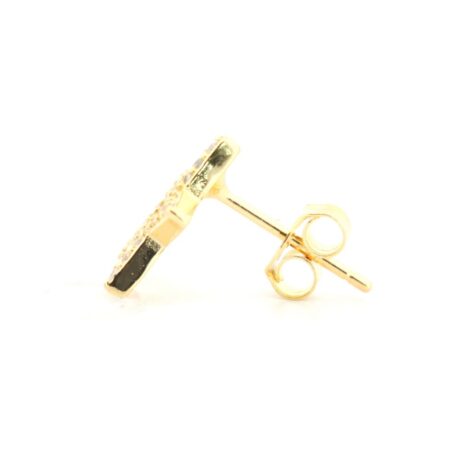 gold-plated cubic zirconia sparkling star stud earrings alternate view 1