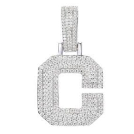 Sterling Silver CZ Initial C