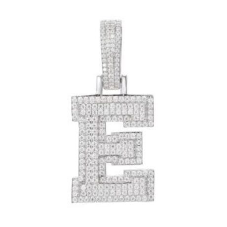 Sterling Silver CZ Initial E