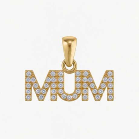 Sterling Silver Gold Plated CZ Mum Pendant